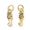 Brass Micro Pave Cubic Zirconia Charms KK-E068-VF114-2