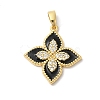 Rack Plating Brass Clear Cubic Zirconia Pendants X-KK-Z056-34G-02-1