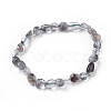 Natural Lodolite Quartz Bead Stretch Bracelets X-BJEW-K213-07-2