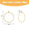 SUPERFINDINGS 18Pcs 3 Colors Ring Brass Big Pendants KK-FH0005-15-2