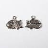 Antique Silver Tibetan Style Cat Charms X-TIBEP-GC096-AS-RS-1