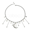 Star & Crescent Moon Alloy Pendant Necklaces NJEW-TA00119-4