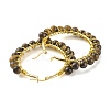 Natural Tiger Eye Beaded Hoop Earrings for Women EJEW-C003-03B-RS-2