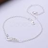 Delicate Silver Color Plated Brass Cubic Zirconia Anklets AJEW-BB08968-B-3