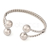 Round Balls Brass Cuff Bangles for Women BJEW-F477-03P-2