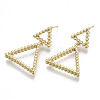 Brass Dangle Stud Earring KK-N232-106G-NF-1