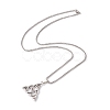 Alloy Trinity Knot Pendant Necklace with 201 Stainless Steel Box Chains NJEW-E016-13AS-2