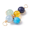 Mixed Gemstone Connector Charms PALLOY-JF02224-02-3