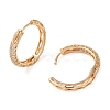 Brass Cubic Zirconia Hoop Earrings for Women EJEW-M238-11KCG-2