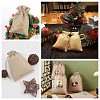 Beebeecraft 4 Styles Flower Print Burlap Packing Pouches ABAG-BBC0001-03B-7