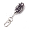 304 Stainless Steel Chain Pouch Natural Gemstone Pendant Decorations HJEW-JM01888-01-5