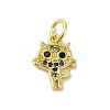 Real 18K Gold Plated Brass Pave Colorful Cubic Zirconia Pendants KK-M283-06E-02-1