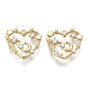 Brass Micro Pave Clear Cubic Zirconia Charms X-KK-S348-522-NF-1