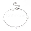304 Stainless Steel Cable Chain Anklets AJEW-M026-12P-1