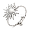304 Stainless Steel Sun Open Cuff Ring for Women RJEW-M149-08P-3