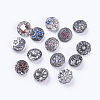 Mixed Flat Round Alloy Rhinestone Jewelry Snap Buttons SNAP-D003-M-NR-1