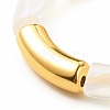 Acrylic Curved Tube Chunky Stretch Bracelet for Women BJEW-JB08125-4