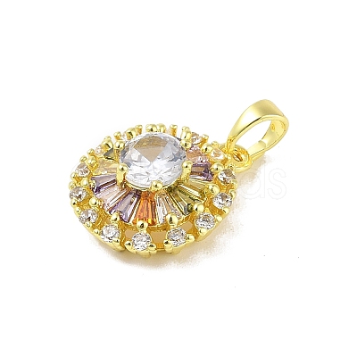 Brass Micro Pave Cubic Zirconia Pendants KK-E111-01G-1