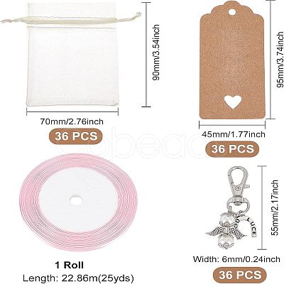 PandaHall Elite DIY Angel Series Keychain Gift Kits DIY-PH0001-22-1