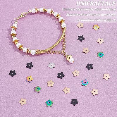 Unicraftale 60Pcs 5 Colors 304 Stainless Steel Beads STAS-UN0039-52-1