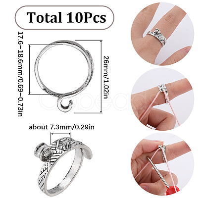 SUNNYCLUE 10Pcs Alloy Cuff Rings RJEW-SC0001-08-1