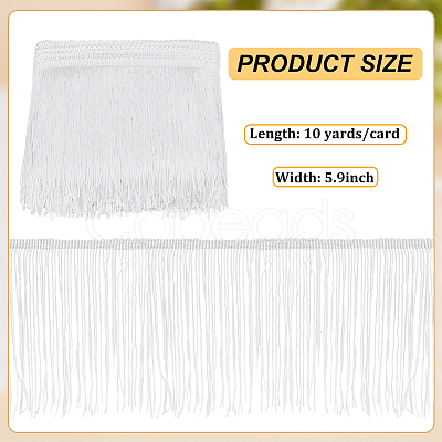 10 Yards Polyester Fringe Lace Trims OCOR-WH0080-97A-1