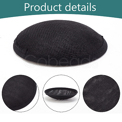 BENECREAT 4Pcs 4 Colors Imitation Hemp Round Fascinator Hat Base for Millinery AJEW-BC0007-36-1