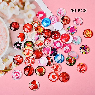 70Pcs Flatback Glass Cabochons for DIY Projects GGLA-SZ0001-33A-1