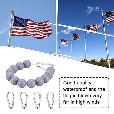 ARRICRAFT 5Pcs 2 Style PVC Flagpole Retainer Ring Beaded Keep Flag FIND-AR0001-30-1