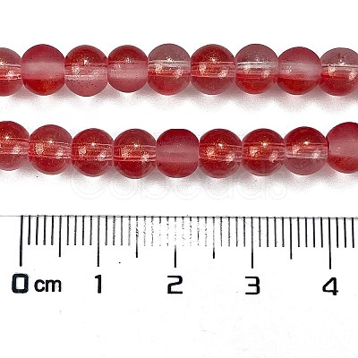 Frosted Transparent Glass Bead Strands GLAA-P065-6mm-06-1