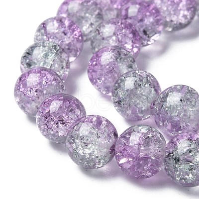 Spray Painted Crackle Glass Beads Strands CCG-Q002-8mm-02-1