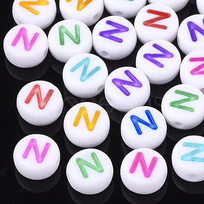 Initial Acrylic Beads OACR-E001-20N-1