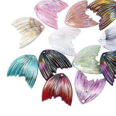 Electroplated Rainbow Resin Pendants RESI-CJ0001-133-1