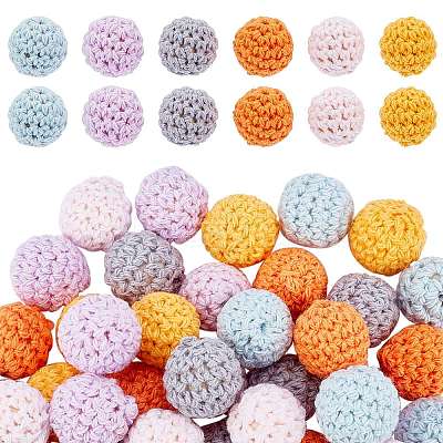 PANDAHALL ELITE 36Pcs 6 Color DIY Doll Craft Yarn Pom Pom Ball AJEW-PH0003-48-1