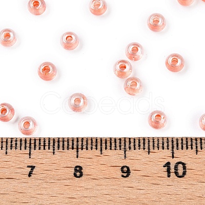 6/0 Transparent Inside Colours Glass Seed Round Beads SEED-N006-004J-1