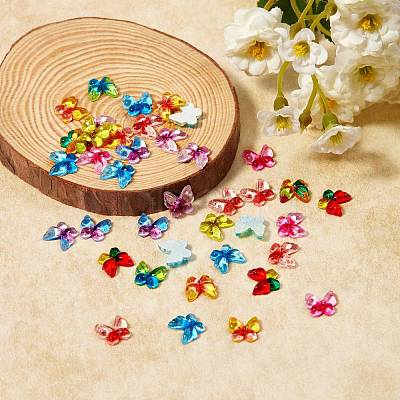 100Pcs 10 Colors Transparent Flat Back Resin Rhinestone Cabochons CRES-SZ0001-04-1