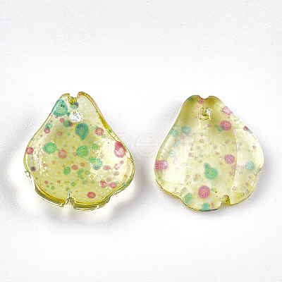 Spray Painted Glass Pendants GGLA-S040-01-1