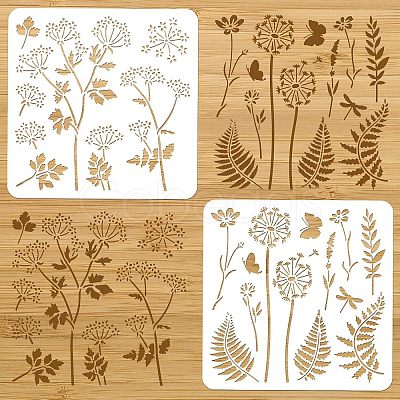 2Pcs 2 Styles PET Hollow Out Drawing Painting Stencils DIY-WH0416-0005-1