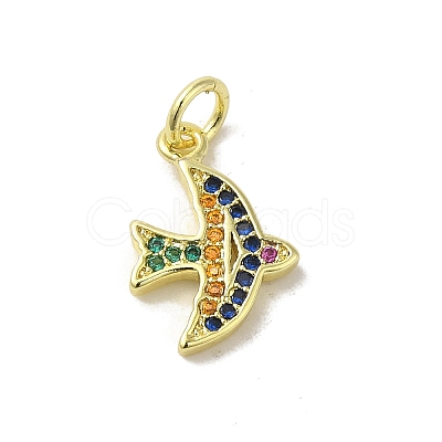 Real 18K Gold Plated Brass Pave Cubic Zirconia Pendants KK-M283-04A-02-1