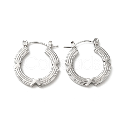 Non-Tarnish 304 Stainless Hoop Earrings for Women EJEW-Z026-34P-1