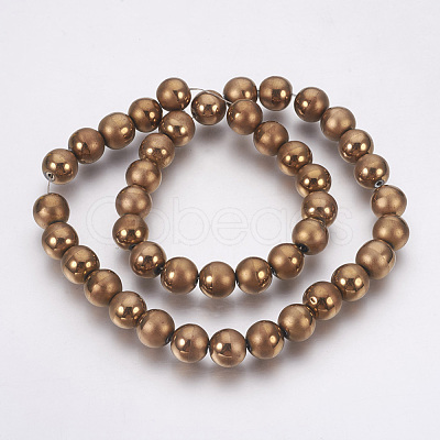 Electroplate Non-Magnetic Synthetic Hematite Beads G-F585-A-10mm-1