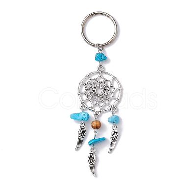 Woven Web/Net with Wing Alloy Pendant Keychain KEYC-JKC00587-1