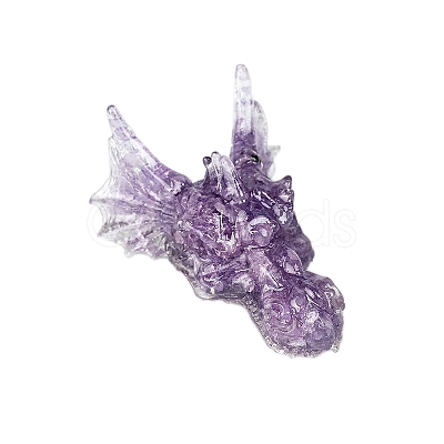 Dragon Resin with Natural Amethyst Chips Inside Display Decorations PW-WG37610-02-1