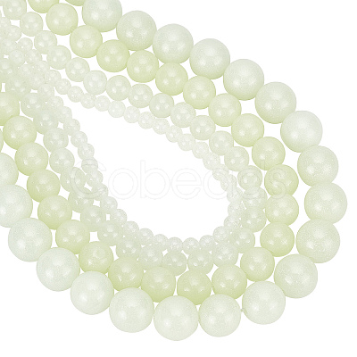 PandaHall Elite 4 Strands 4 Style Synthetic Luminous Stone Beads Strands G-PH0019-22-1