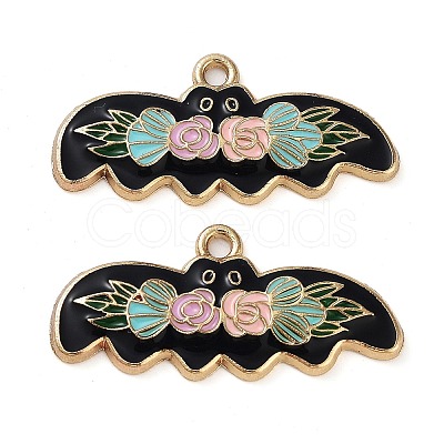 Halloween Theme Rack Plating Alloy Enamel Pendants FIND-Q099-02B-G-1