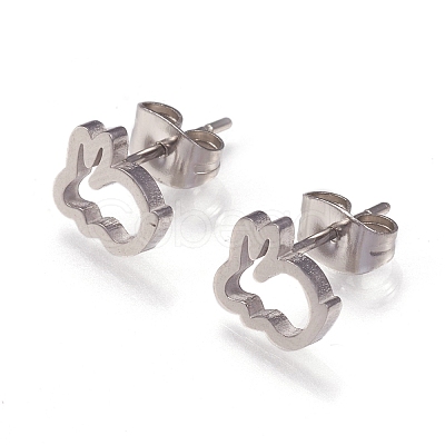 Tarnish Resistant 304 Stainless Steel Stud Earrings EJEW-N045-04P-1