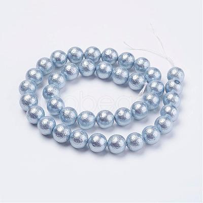 Wrinkle Textured Shell Pearl Beads Strands BSHE-E016-12mm-M-1