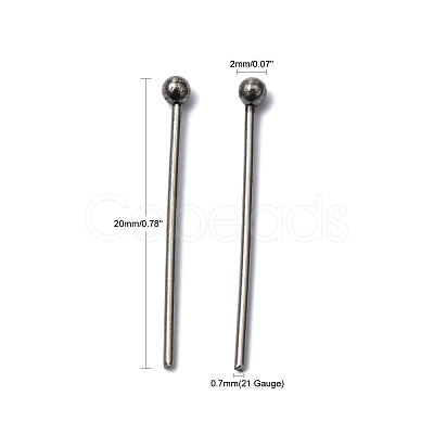 Tarnish Resistant 304 Stainless Steel Ball Head pins STAS-R015-20mm-1