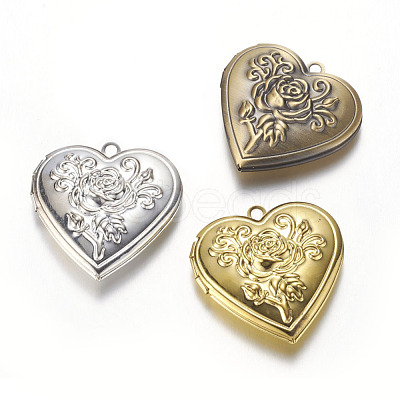 Brass Locket Pendants KK-N0116-009-1