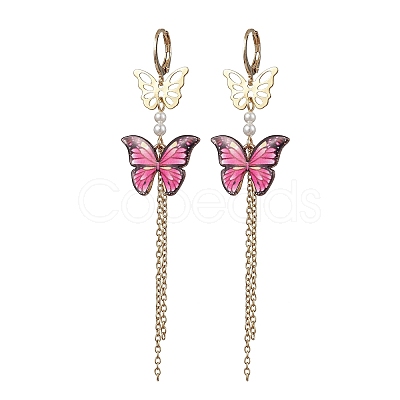 Alloy Butterfly Dangle Leverback Earrings EJEW-JE05642-1